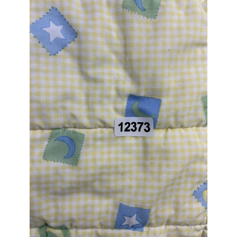 Baby‎ Crib Quilt Blanket Patchwork Stars Moon Applique Reversible Pastel Nursery